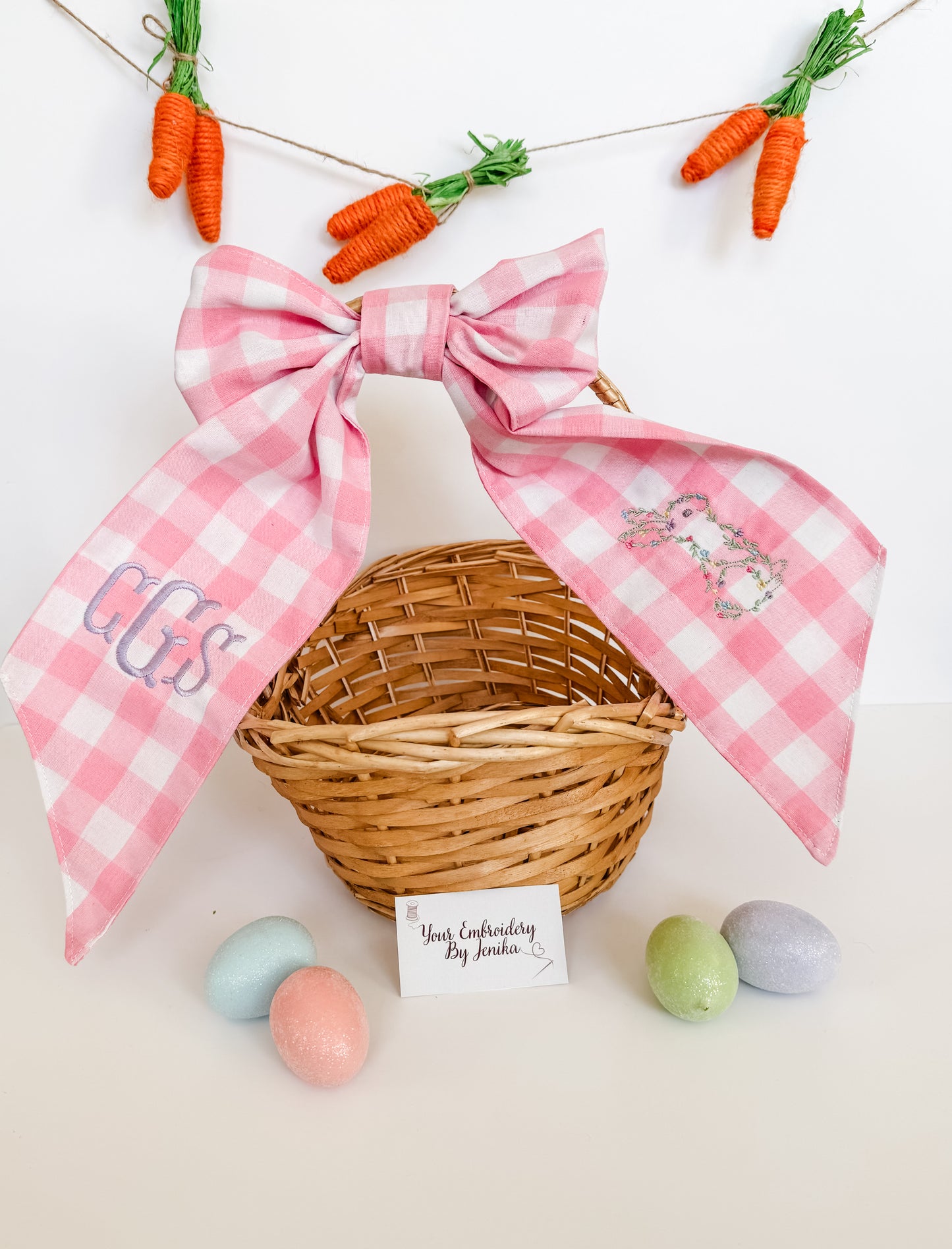 Gingham Easter Basket Sash