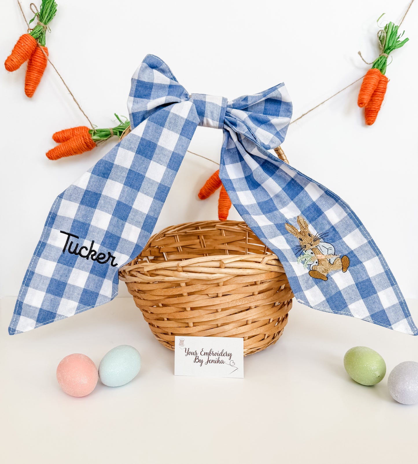 Gingham Easter Basket Sash