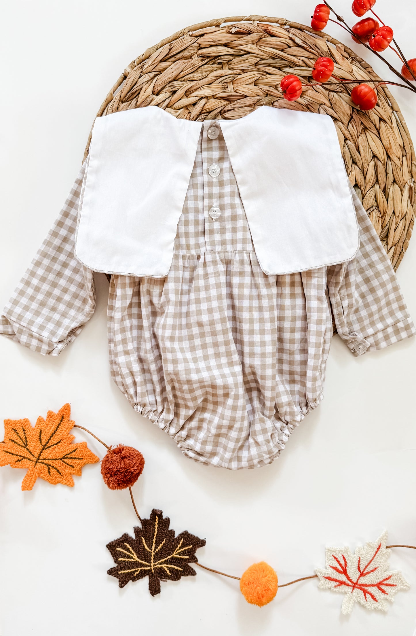 Fall Tan Gingham Bubble - Pre-Order
