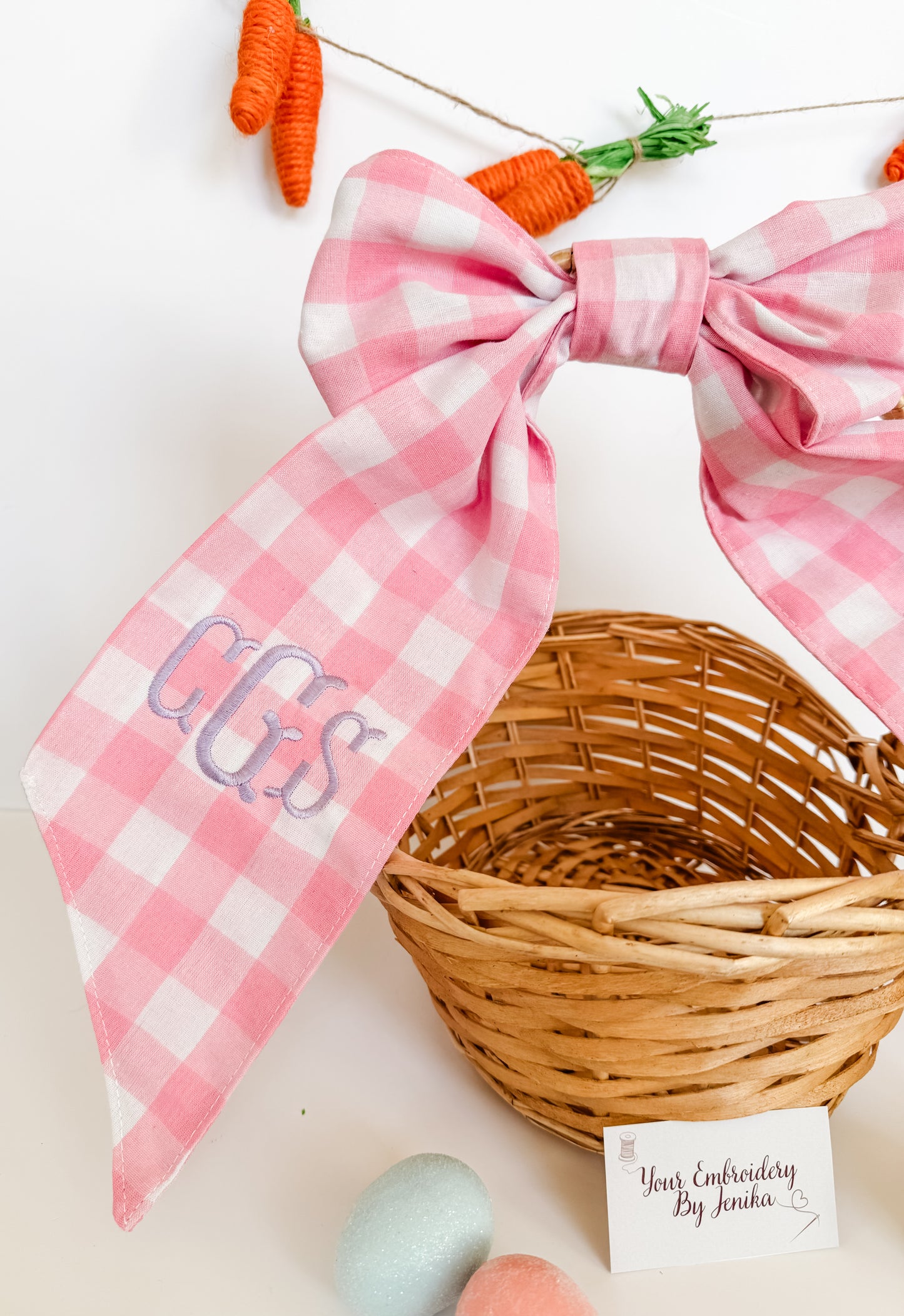 Gingham Easter Basket Sash