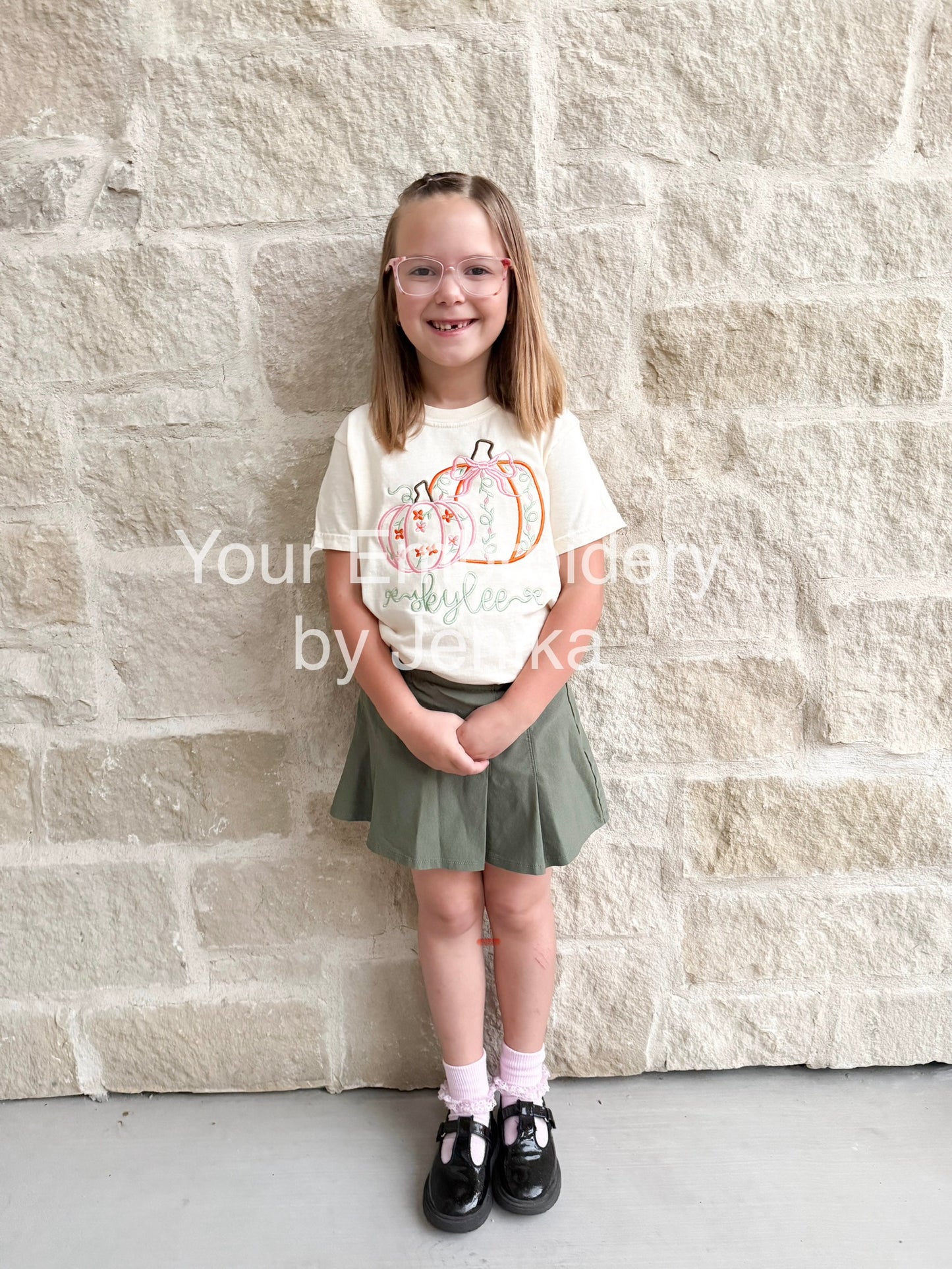 Kids Pink Pumpkin Patch Tee