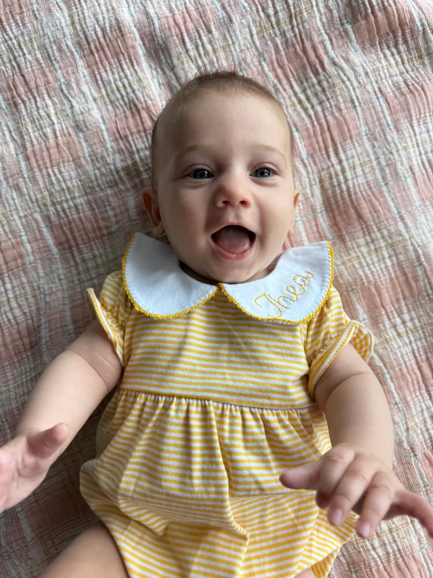 Striped Peter Pan Collar Bubble/Dresses
