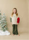 Ribbed Flared Legging- Red or Green