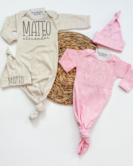 Knotted Gown Coming Home Set