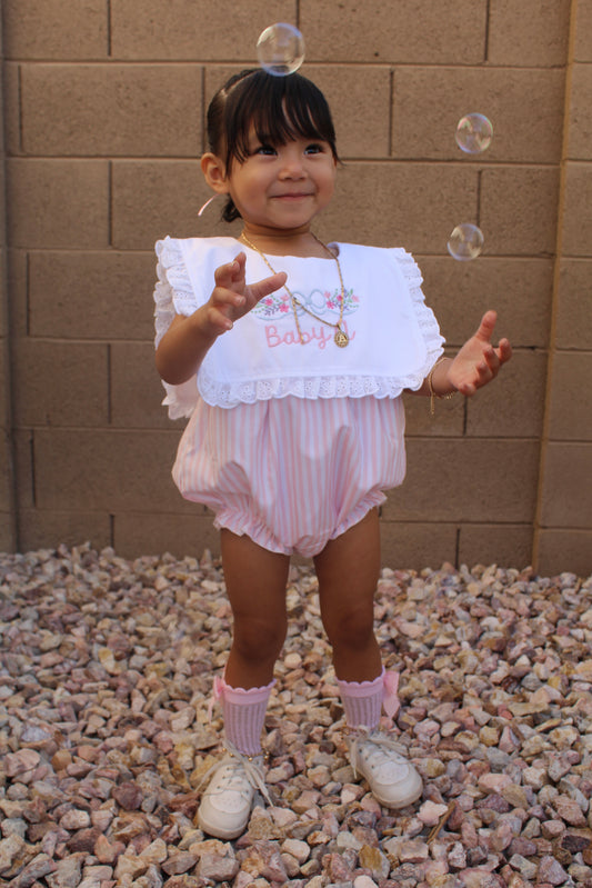 Pink/Blue Striped Vintage Bubbles