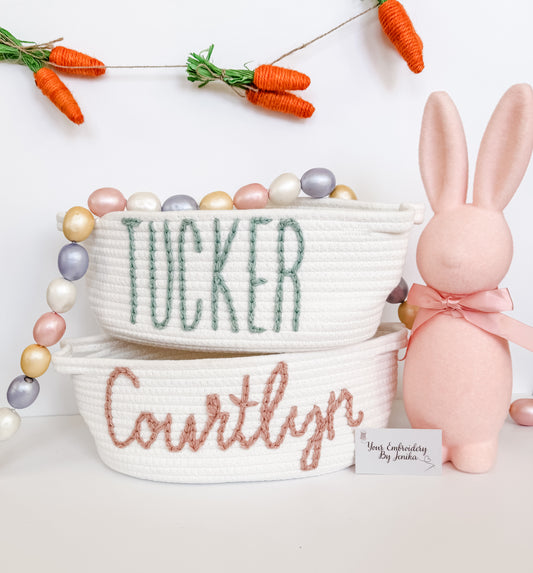 Hand Embroidered Easter Baskets