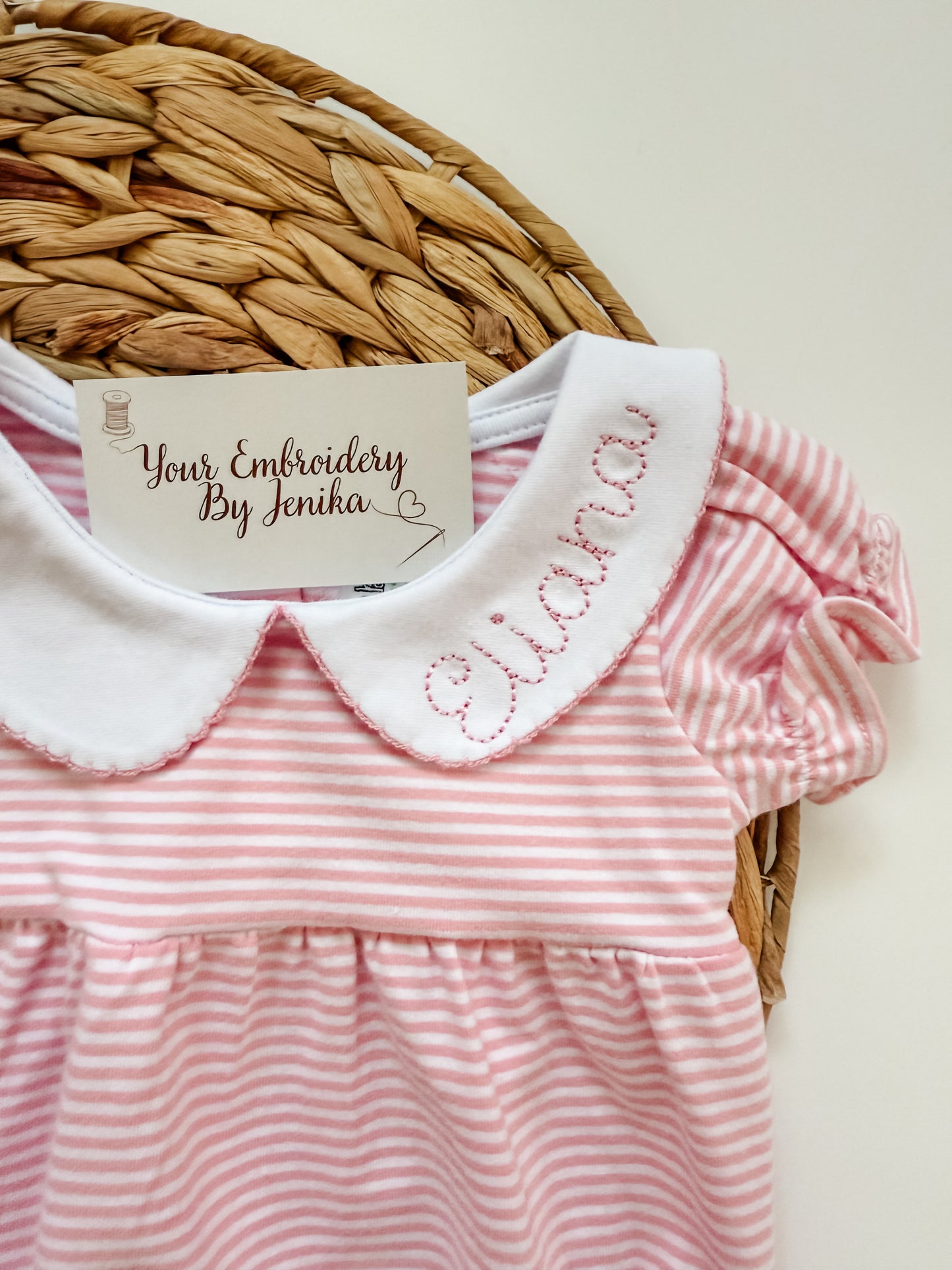 Striped Peter Pan Collar Bubble/Dresses