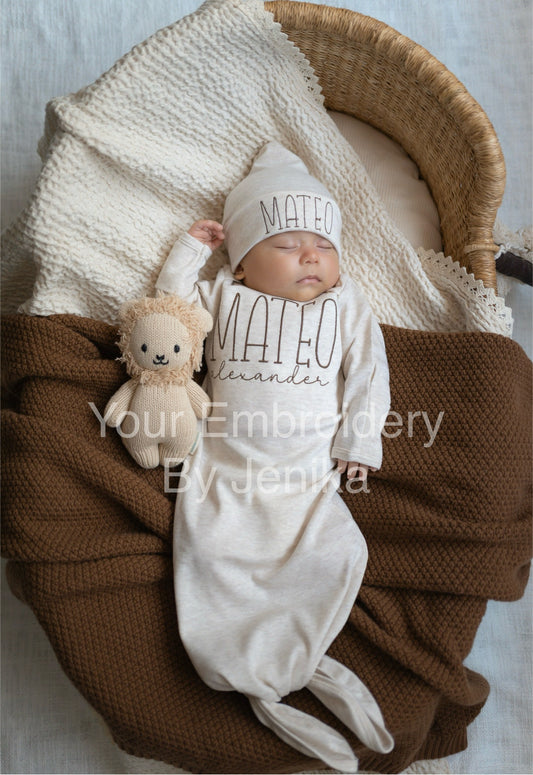 Knotted Gown Coming Home Set