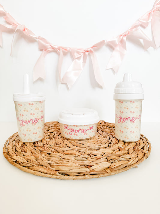 Girls Vintage Floral Cup & Snack Collection