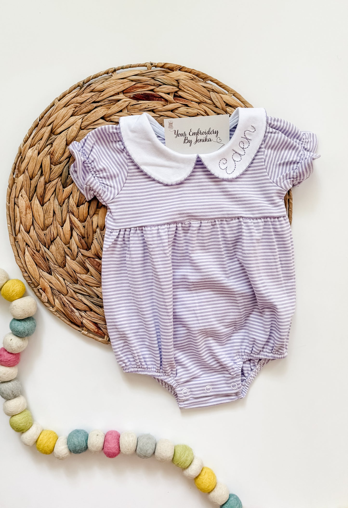 Striped Peter Pan Collar Bubble/Dresses