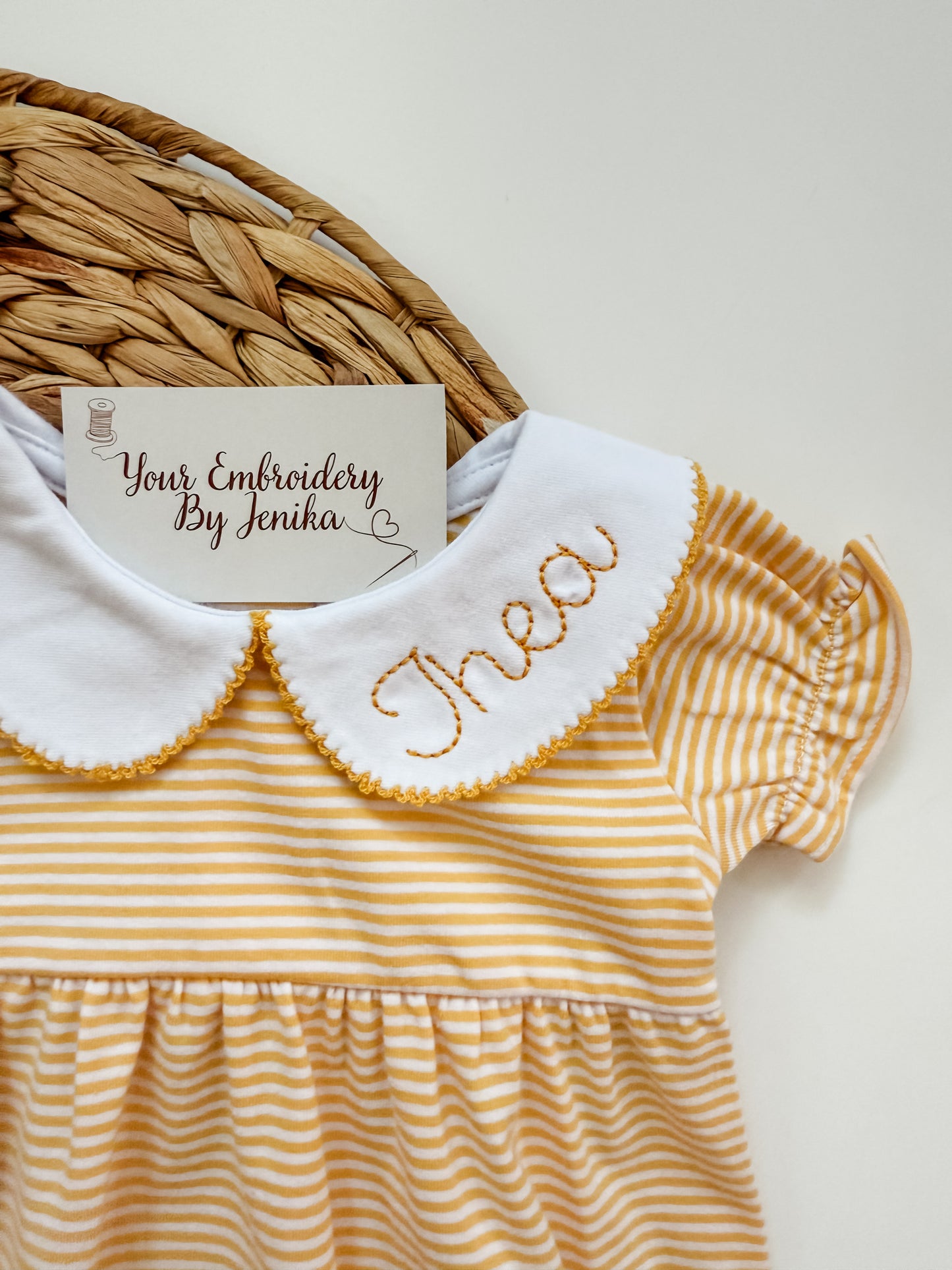 Striped Peter Pan Collar Bubble/Dresses