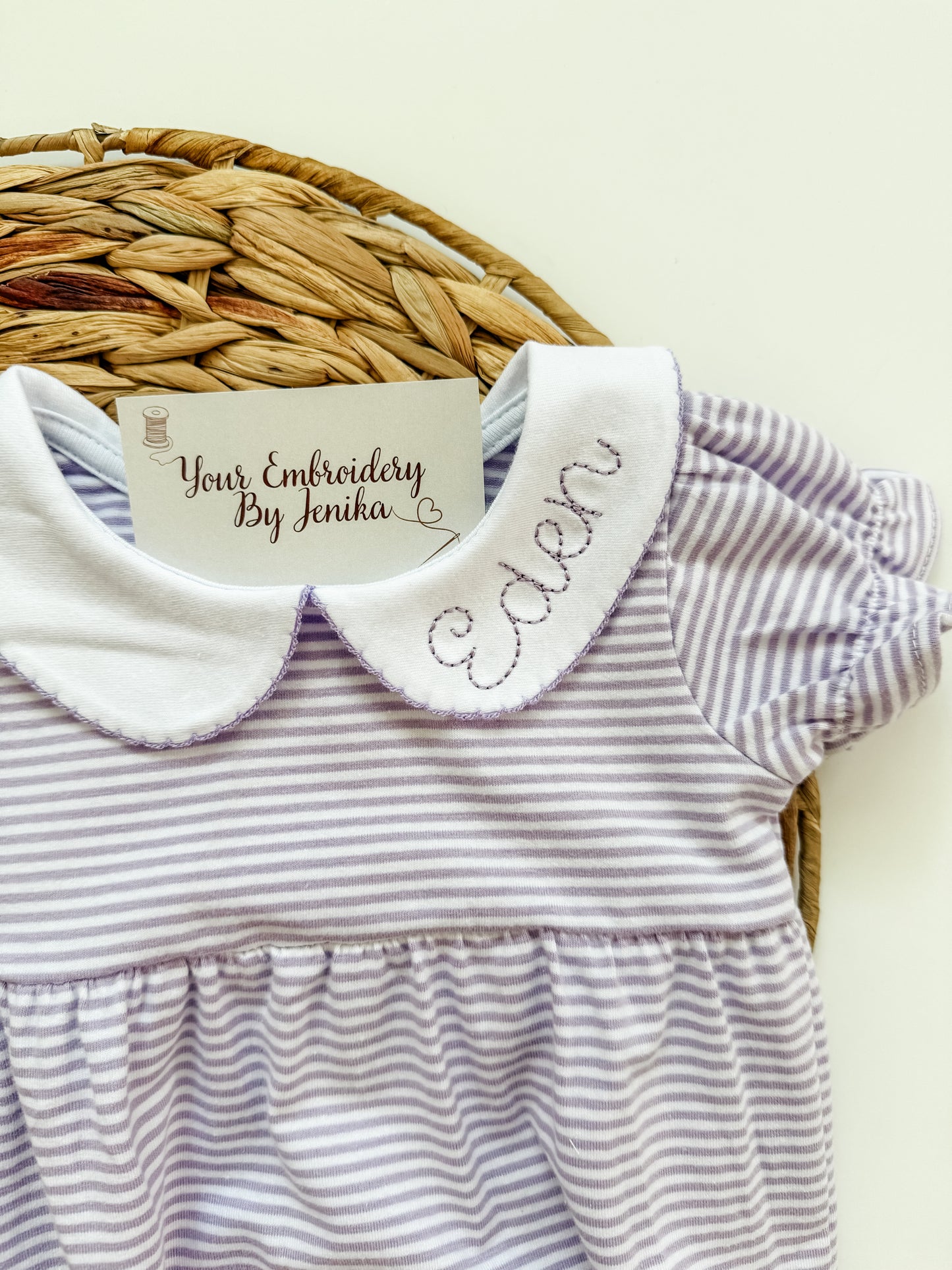 Striped Peter Pan Collar Bubble/Dresses