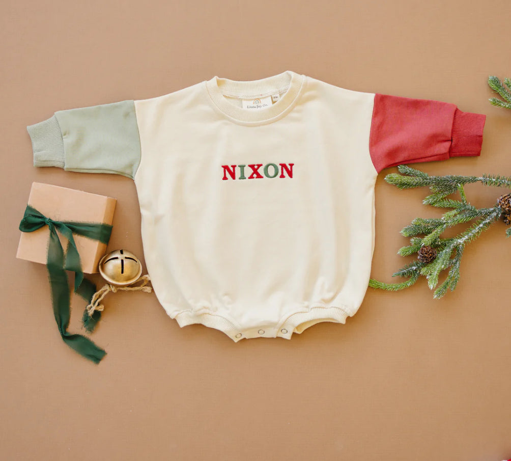 Colorblock Sweatshirt Romper