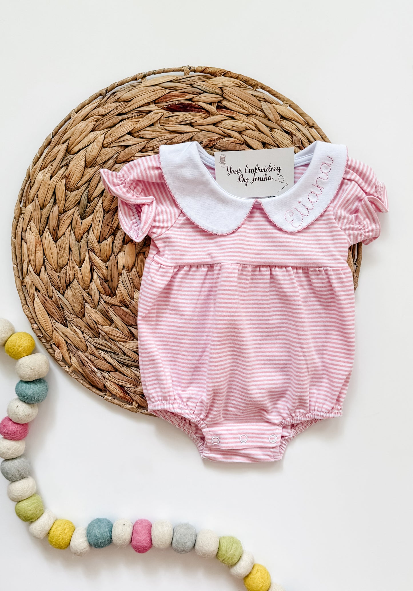 Striped Peter Pan Collar Bubble/Dresses