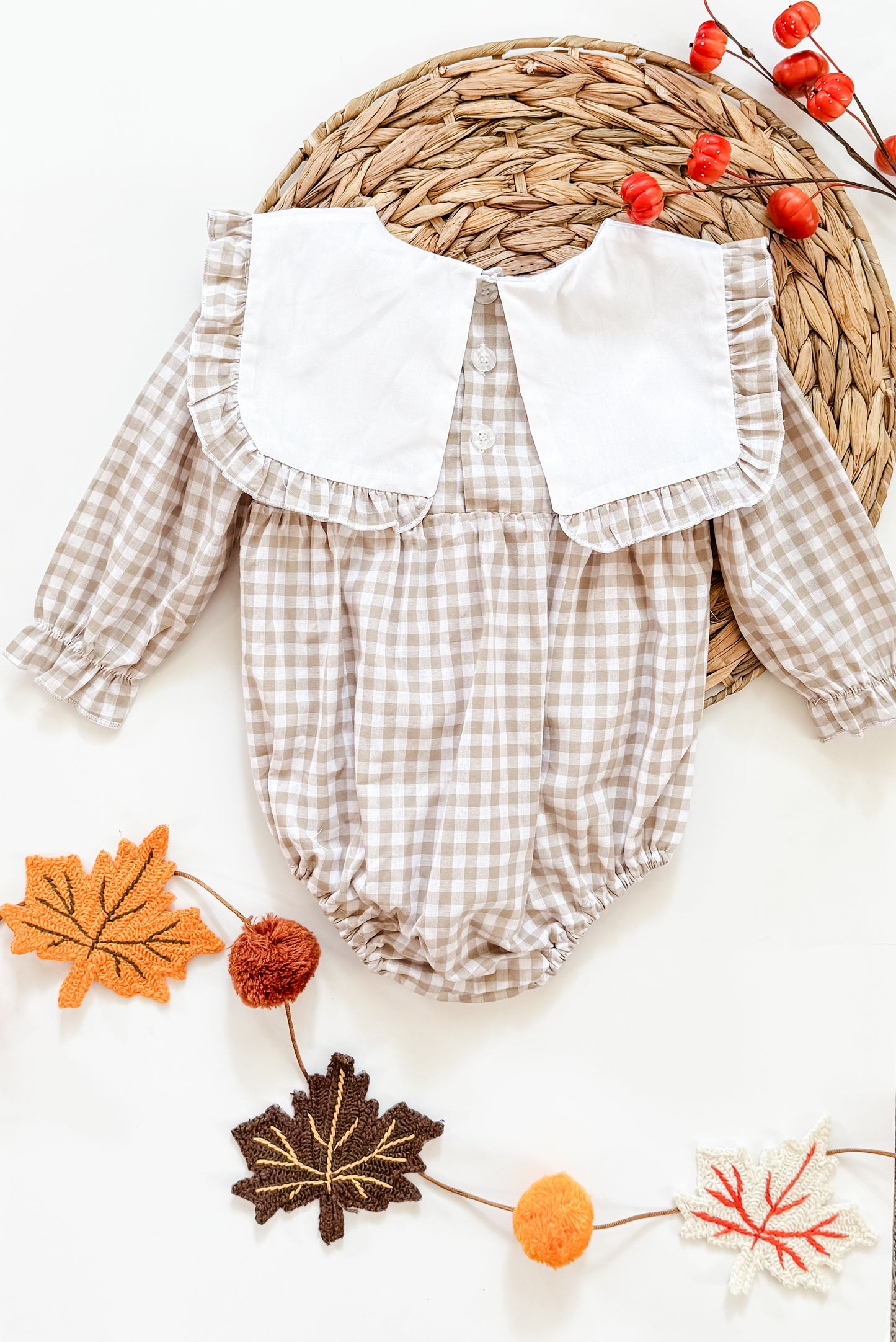 Fall Tan Gingham Bubble - Pre-Order