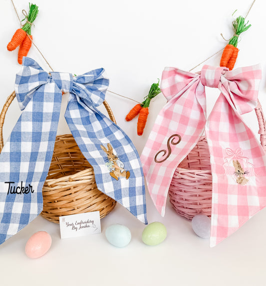 Gingham Easter Basket Sash