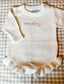 Girls Newborn Long Sleeve Knit Ruffle Onesie