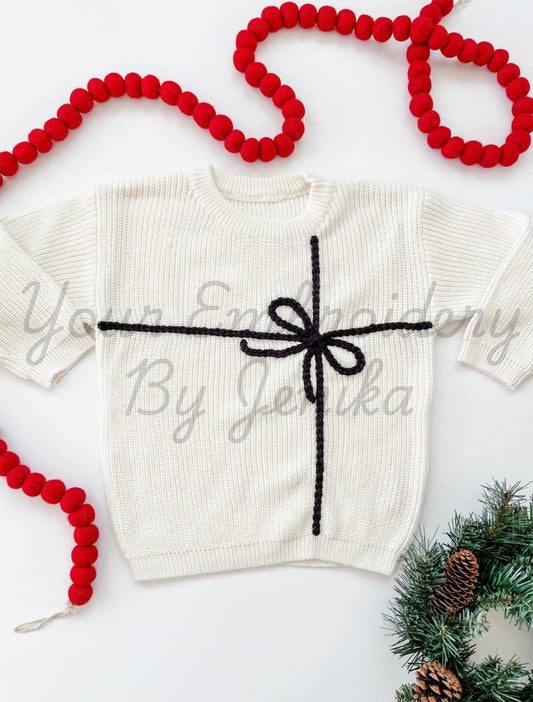 Present Sweater Hand Embroidered