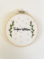 Boys Hand Embroidered Name Hoop