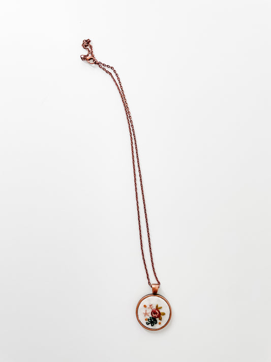 Maroon Flower Pendant