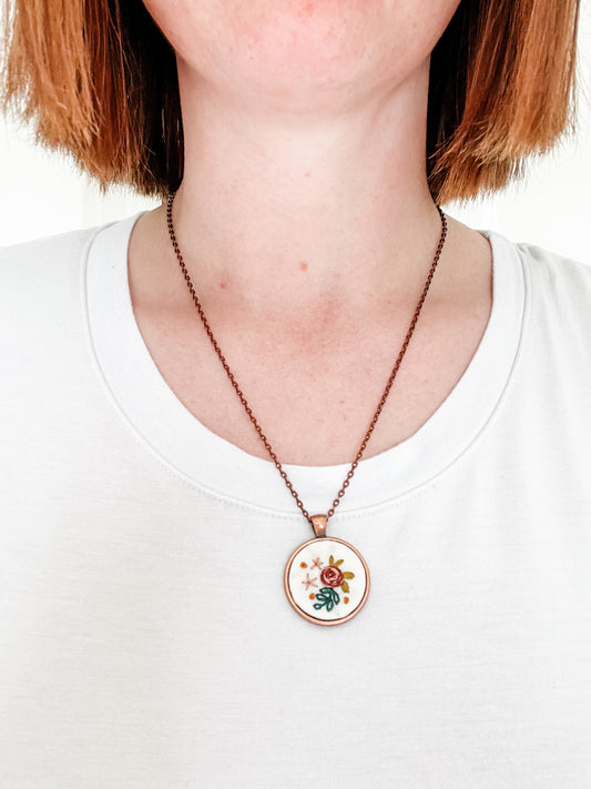 Maroon Flower Pendant
